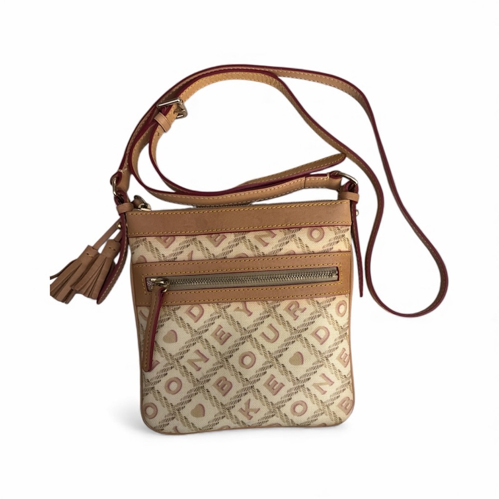 Dooney & Bourke Yellow Crossword Letter Carrier Cross Body Bag